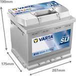 Type 012 Varta Dynamic SLI Car Battery 12V 45Ah (Short Code: B19) (Varta DIN: 545 412 040)